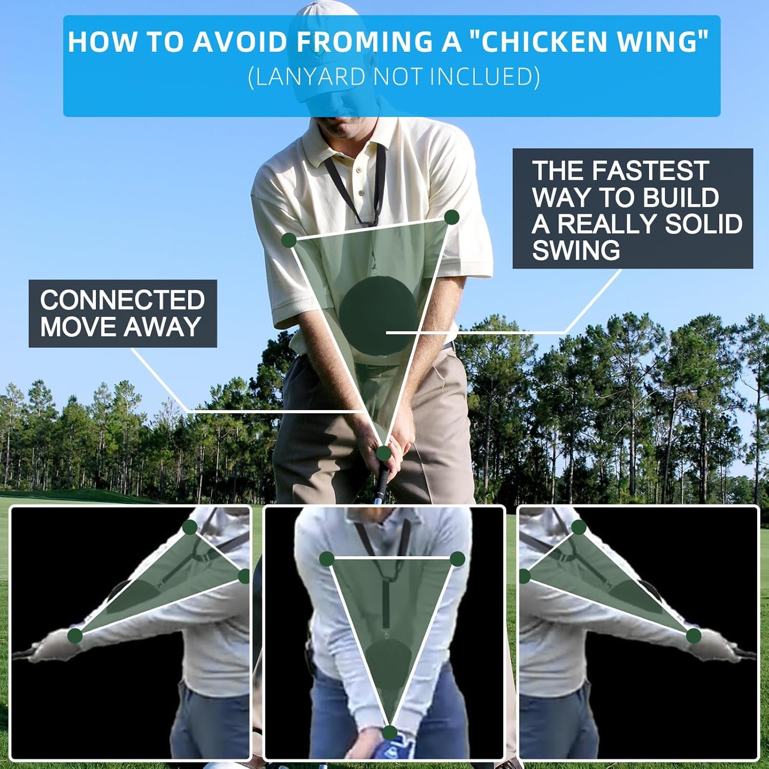 Smart Ball Golf Training Aid - Swing Trainer Aids Impact Golf Balls Arms Forearm Elbow between Posture Teaching Practice Equipment Tool